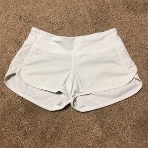 Lululemon White Speed Shorts